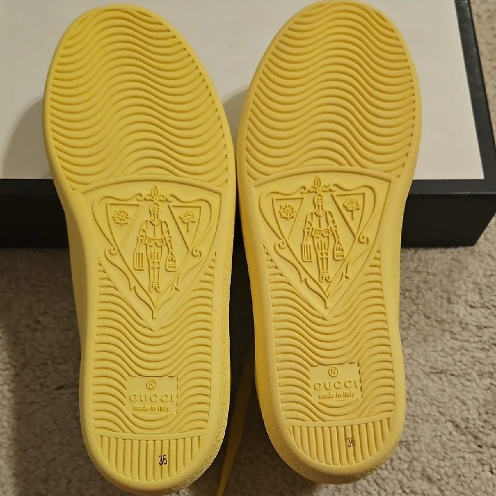 Gucci Yellow Sneakers Vibrant Low-Top Design - Picture 7 of 8